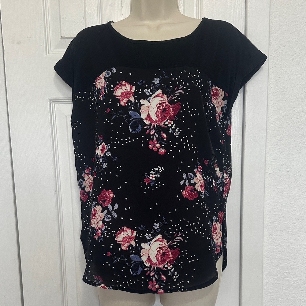 Rewind Black Floral Women's Blouse